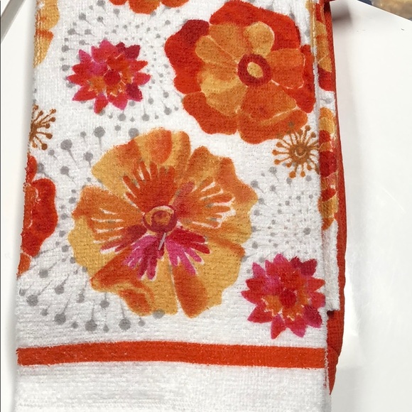 7 piece potholders & towel set orange flowers mitt - Picture 6 of 6